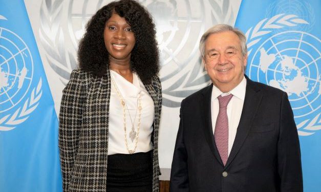 HER EXCELLENCY DOCKERY PRESENTS CREDENTIALS TO UN SECRETARY-GENERAL ANTONIO GUTERRES  