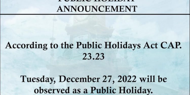 St. Kitts and Nevis Public Holidays Announcement – SKNIS