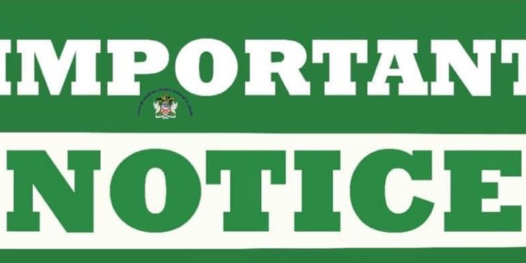 NOTICE OF CLOSURE FOR THE MINISTRY OF AGRICULTURE