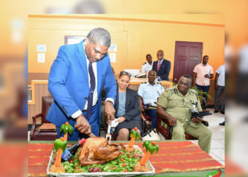 PM DR. DREW JOINS DEFENCE FORCE SOLDIERS FOR THEIR ANNUAL CHRISTMAS LUNCHEON AND THANKS THEM FOR THEIR DEDICATED SERVICE