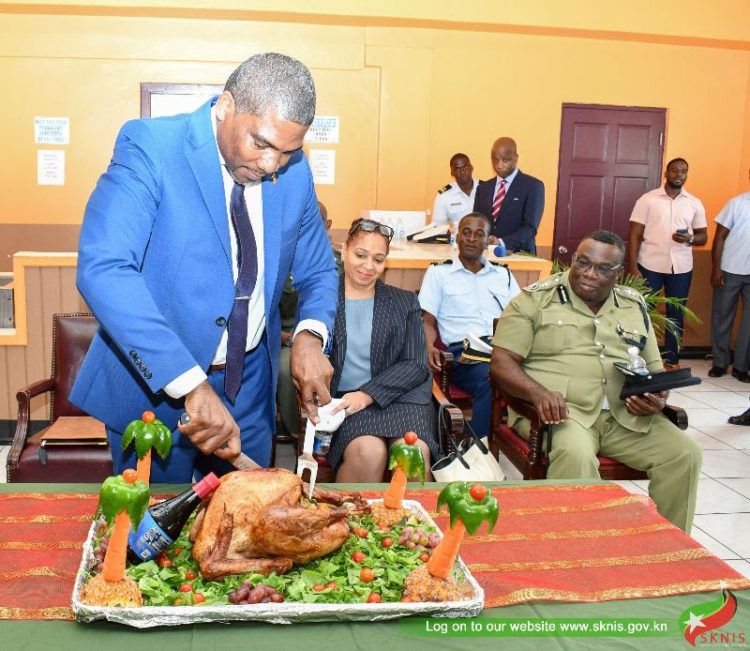 PM DR. DREW JOINS DEFENCE FORCE SOLDIERS FOR THEIR ANNUAL CHRISTMAS LUNCHEON AND THANKS THEM FOR THEIR DEDICATED SERVICE