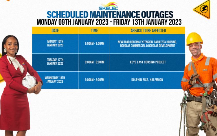 SKELEC SCHEDULED MAINTENANCE OUTAGES FOR 16th to 20th JANUARY 2023