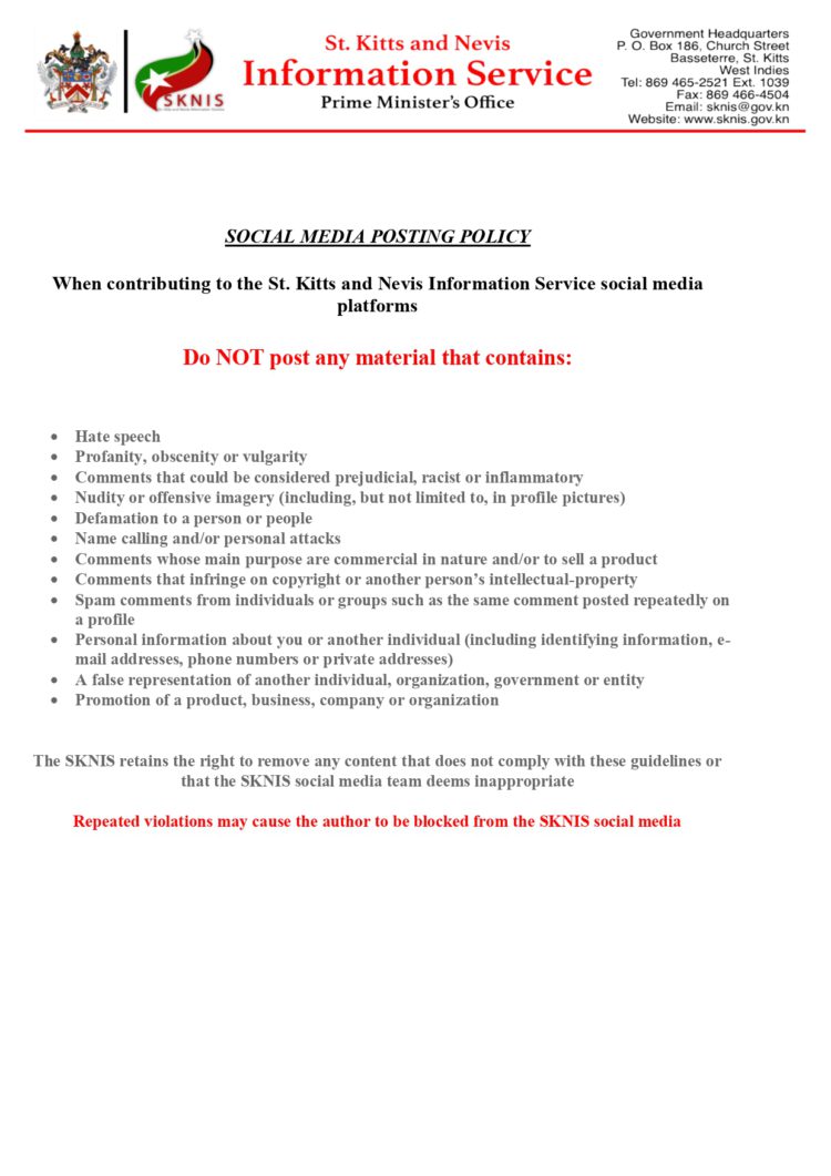 SOCIAL MEDIA POSTING POLICY