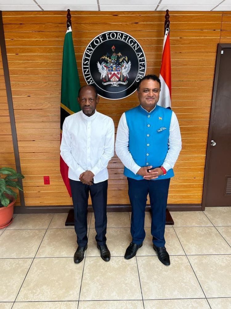 FOREIGN MINISTER RECEIVES COURTESY CALL FROM HIGH COMMISSIONER OF THE REPUBLIC OF INDIA TO ST. KITTS AND NEVIS