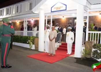 RECENTLY INSTALLED GOVERNOR-GENERAL OF ST. CHRISTOPHER AND NEVIS SALUTES STERLING SERVICE OF SKNDF PERSONNEL