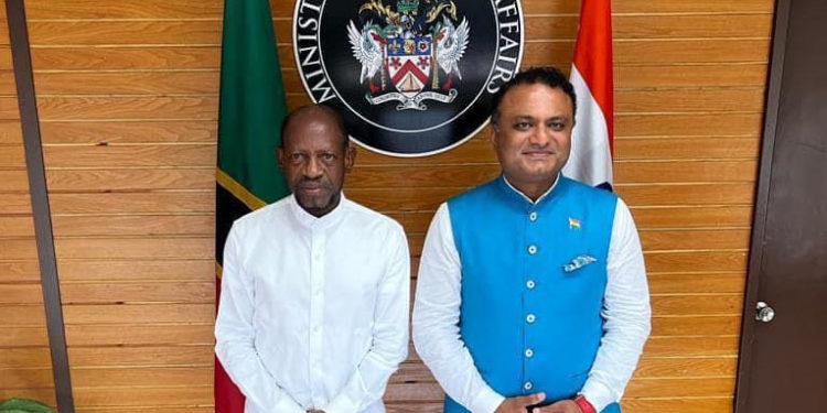 FOREIGN MINISTER RECEIVES COURTESY CALL FROM HIGH COMMISSIONER OF THE REPUBLIC OF INDIA TO ST. KITTS AND NEVIS