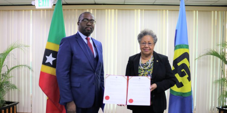 HIS EXCELLENCY LARRY VAUGHAN ACCREDITED AS THE NEW AMBASSADOR FOR SAINT KITTS AND NEVIS TO CARICOM