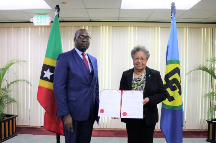 HIS EXCELLENCY LARRY VAUGHAN ACCREDITED AS THE NEW AMBASSADOR FOR SAINT KITTS AND NEVIS TO CARICOM