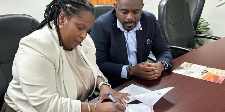 Ministry of Environment and Climate Action signs MOU with Ministry of Agriculture on the use of the Royal Basseterre Valley National Park