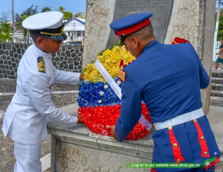 VENEZUELAN OFFICERS AND CADETS PAY HOMAGE TO ST. KITTS AND NEVIS AND ANGUILLA SOLDIERS KILLED DURING THE GREAT WARS