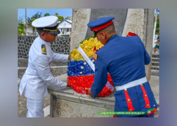 VENEZUELAN OFFICERS AND CADETS PAY HOMAGE TO ST. KITTS AND NEVIS AND ANGUILLA SOLDIERS KILLED DURING THE GREAT WARS