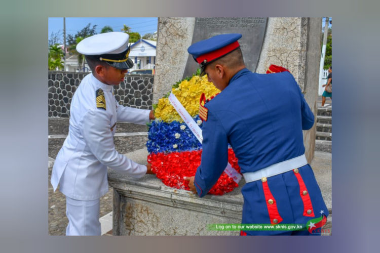 VENEZUELAN OFFICERS AND CADETS PAY HOMAGE TO ST. KITTS AND NEVIS AND ANGUILLA SOLDIERS KILLED DURING THE GREAT WARS