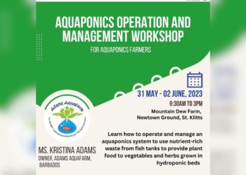 REGISTRATION NOW OPEN FOR AQUAPONICS OPERATION AND MANAGEMENT WORKSHOP IN ST. KITTS