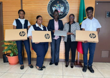 CFBC Students Receive Laptops Donated by H.E. Dr. Kevin Isaac
