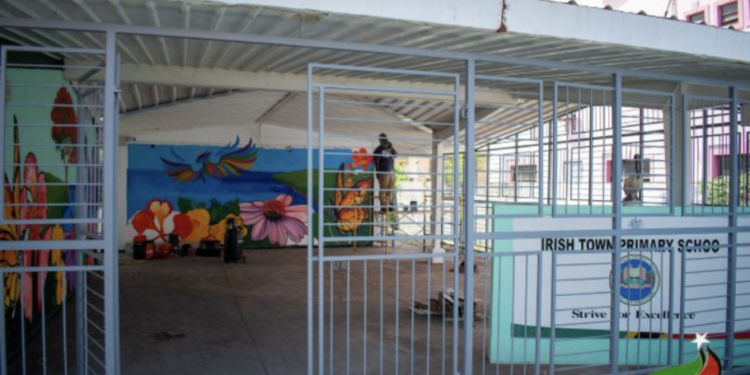 REMEDIAL WORK ON THE IRISHTOWN PRIMARY SCHOOL NEARS COMPLETION TO ALLOW FOR STUDENTS’ SAFE RETURN AT THE START OF THE NEW SCHOOL YEAR