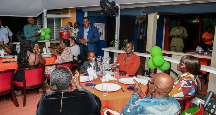 H.E. DAME MARCELLA LIBURD AND PRIME MINISTER DR. DREW CELEBRATE WITH CENTENARIAN, MR. GEORGE E. DAVID, ON HIS 102ND BIRTHDAY