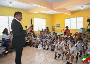 PRIME MINISTER DR. DREW FULFILS PROMISE BY DONATING MUCH NEEDED EQUIPMENT TO THE LOUISA GRANT PRE-SCHOOL
