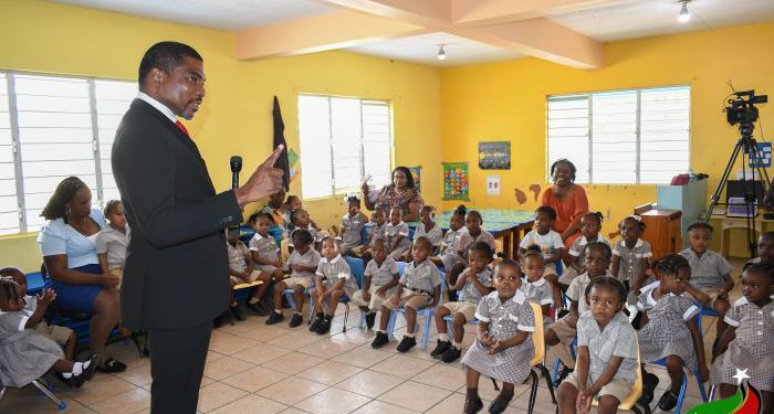 PRIME MINISTER DR. DREW FULFILS PROMISE BY DONATING MUCH NEEDED EQUIPMENT TO THE LOUISA GRANT PRE-SCHOOL
