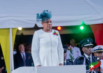 H.E. DAME MARCELLA RECEIVES BEST WISHES AT INDEPENDENCE 40