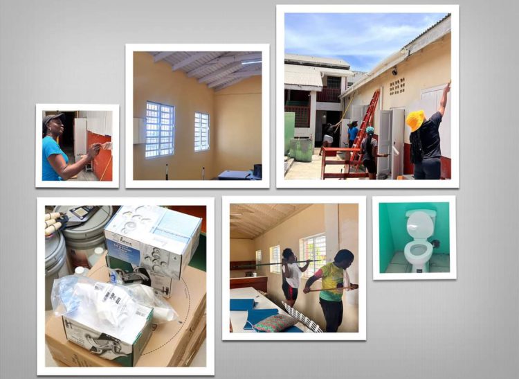 St. Christopher & Nevis Social Security Board Launches Community Outreach Project to Rehabilitate Cotton Thomas Comprehensive School’s Long Room.