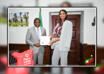Prime Minister Drew Receives Donation of Satellite Phones from DIGICEL to Bolster Disaster Preparedness Efforts