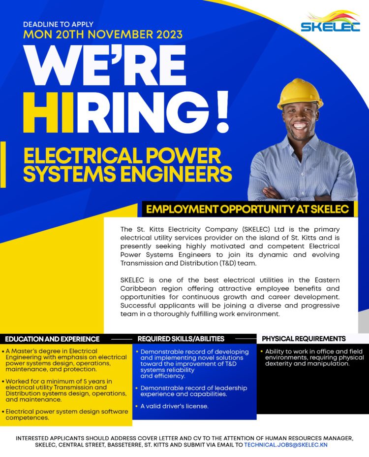 Job Vacancy: Electrical Power Systems Engineers