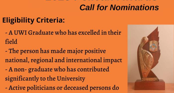 Nominations Open for 2023 UWI Pelican Award