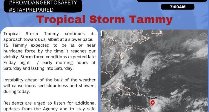 GOVERNMENT OF ST. KITTS AND NEVIS ANNOUNCES EARLY CLOSURE OF OPERATIONS AHEAD OF TROPICAL STORM TAMMY