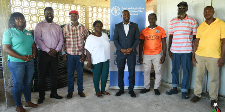 FARMERS IN ST. KITTS BEING EQUIPPED WITH TOOLS AND EQUIPMENT THAT PROMOTE THE EFFECTIVE AND EFFICIENT USE OF WATER ON THEIR FARMS