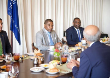 Prime Minister Drew and Delegates Hold Breakfast Bilateral Meeting with the World Intellectual Property Organization (WIPO)