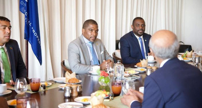 Prime Minister Drew and Delegates Hold Breakfast Bilateral Meeting with the World Intellectual Property Organization (WIPO)