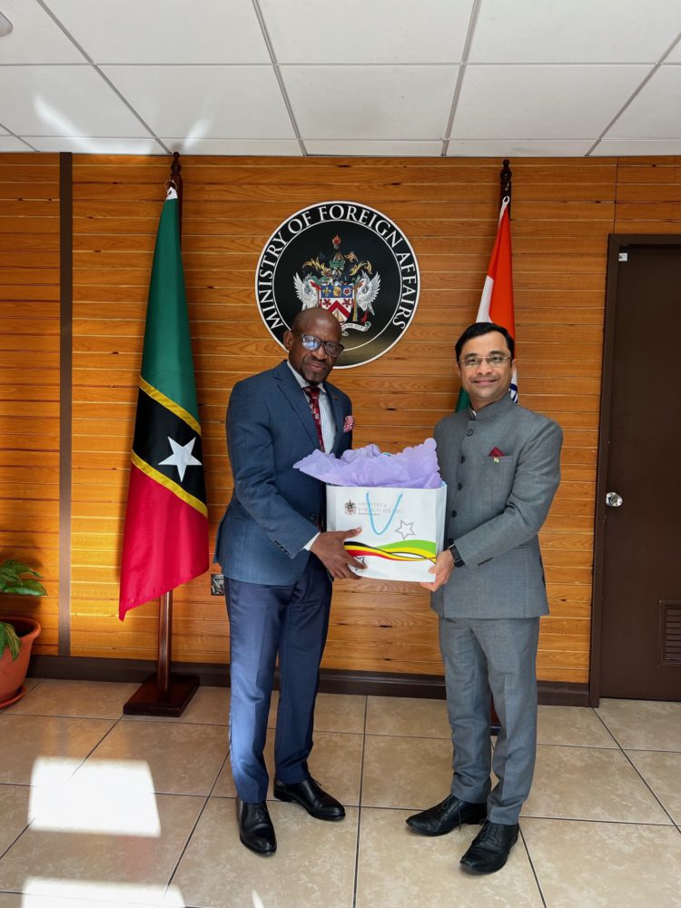 Indian High Commissioner pays Courtesy Call on Dr. Denzil Douglas
