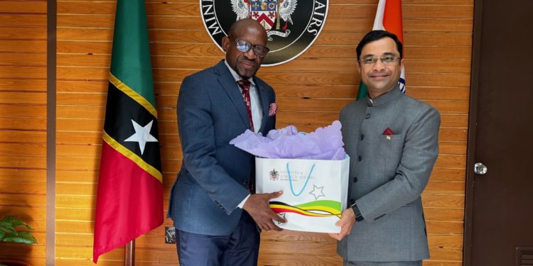 Indian High Commissioner pays Courtesy Call on Dr. Denzil Douglas