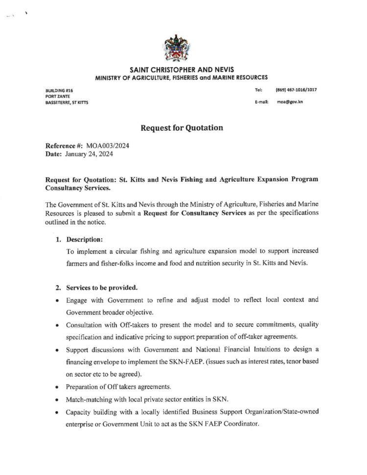 Request for Quotation – Consultancy Services