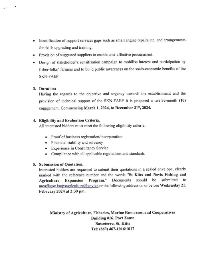 Request for Quotation – Consultancy Services