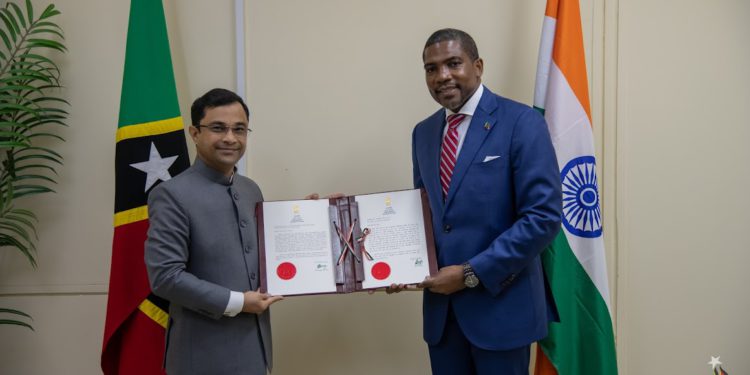Newly Appointed High Commissioner of India Meets Prime Minister of Saint Kitts and Nevis