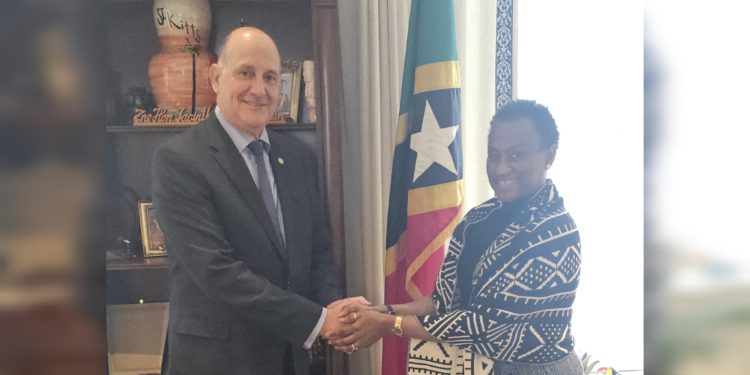 Ambassador and Permanent Representative of St. Kitts and Nevis meets with the Chair of the Permanent Council of the OAS, Ambassador Daniel Raimondi