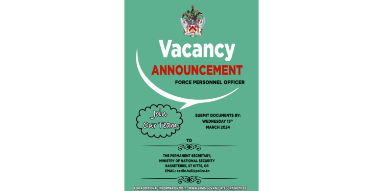 VACANCY NOTICE – FORCE PERSONNEL OFFICER (FPO)