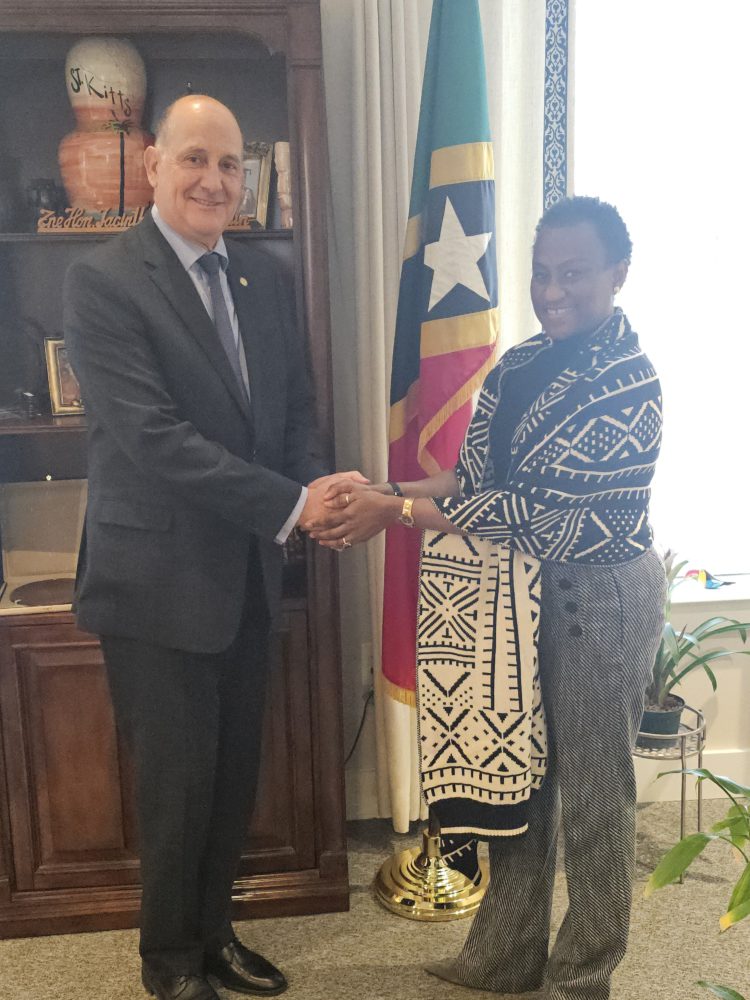 Ambassador and Permanent Representative of St. Kitts and Nevis meets with the Chair of the Permanent Council of the OAS, Ambassador Daniel Raimondi