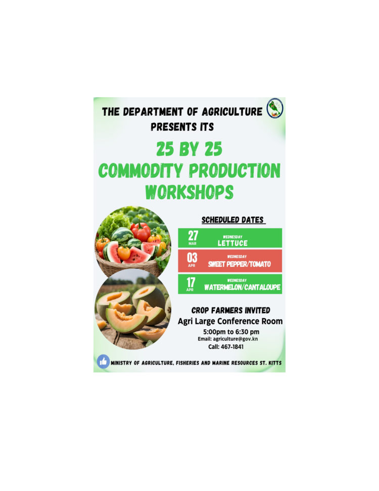 CROP FARMERS INVITED TO 25 BY 25 CROP COMMODITIES PRODUCTION WORKSHOPS