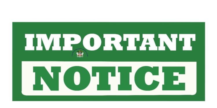 TEMPORARY CLOSURE OF MINISTRY AND DEPARTMENT OF AGRICULTURE ON MONDAY 25TH MARCH