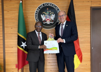 German Ambassador His Excellency Dr. Christophe EickDiscusses Bilateral Cooperation with Minister of Foreign Affairs the Rt. Hon. Dr. Denzil Douglas
