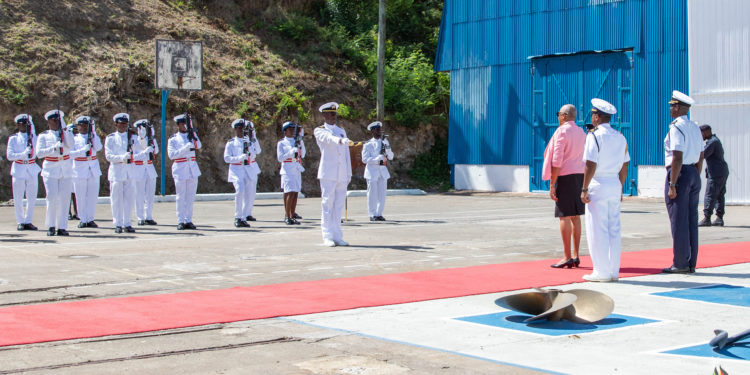 GOVERNOR-GENERAL DAME MARCELLA PAYS COURTESY CALL ON COAST GUARD BASE