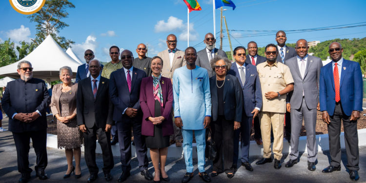 ST. KITTS AND NEVIS PARTICIPATES IN HISTORIC RENAMING OF TRUE BLUE ROUNDABOUT IN GRENADA TO CARICOM ROUNDABOUT