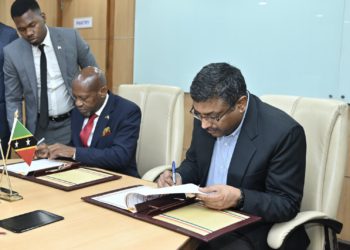 The Minister of Foreign Affairs, the Rt. Hon. Dr. Denzil Douglas, Signs Two Memoranda of Understanding During Official Visit to India