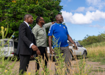 PRIME MINISTER DR. DREW PAYS FOLLOW-UP VISIT TO SITE FOR THE CLIMATE-SMART HOSPITAL WHERE LANDS ARE NOW BEING CLEARED