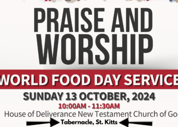 MINISTRY OF AGRICULTURE INVITES ALL TO WORSHIP IN CELEBRATION OF ANNUAL WORLD FOOD DAY AT TABERNACLE HOUSE OF DELIVERANCE NEW TESTAMENT CHURCH OF GOD