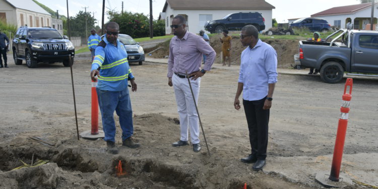 “We Are On Schedule”: Prime Minister Drew and Minister Maynard Assess Progress of St. Peters Main Road Rehabilitation