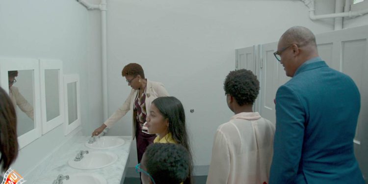 MOE COMMISIONS THE USE OF NEWLY RENOVATED BATHROOMS