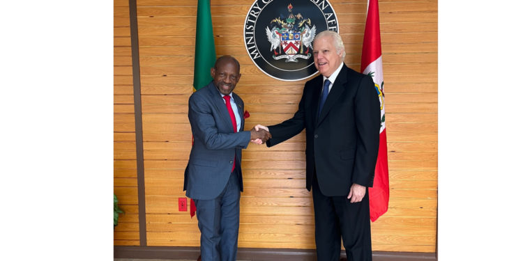 The Rt. Hon. Dr. Denzil Douglas Welcomes Peruvian Ambassador